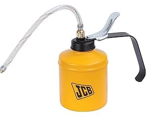 JCB Tools Oil Can - Lever type 500 ml, Steel Pump Body with 9" Flexible PVC Spout, 22025978