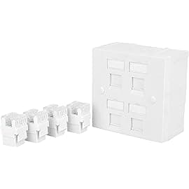 D-Link Combo Four D-Link RJ45 CAT6E LAN I/O Network Keystone Jack + D-Link Gang Box + D-Link Four Window Face Plate…