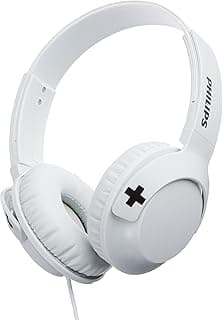 Philips Bass+ SHL3075 Closed-Back Headphones with Mic (White)