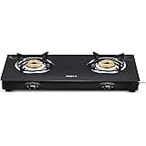 Impex IGS 1212M Glass Top 2 Burner Manual Gas Stove (Black)