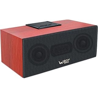 UBON GBT-270 Surround Wooden Wireless Speaker Powered with 1200mAh Battery and 6W Speaker Output (Red)