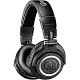 Audio-Technica ATH-M50XBT Bluetooth Wireless Over Ear Headphones with Mic (Black)