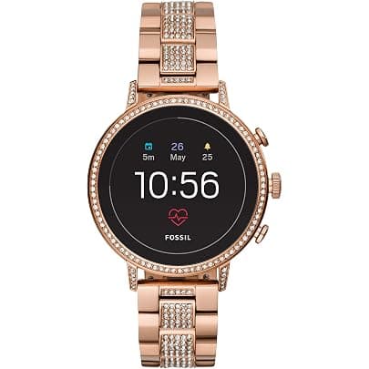Fossil Women's Gen 4 Venture HR Heart Rate Stainless Steel Touchscreen Smartwatch, Color: Rose Gold (Model: FTW6011)