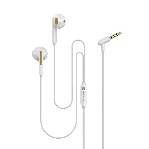Portronics Conch 110 in Ear Wired Earphones with Mic, Powerful Audio, 3.5mm Jack, Tangle Resistant 1.2M Cable Length, Wide Compatibility(Yellow)