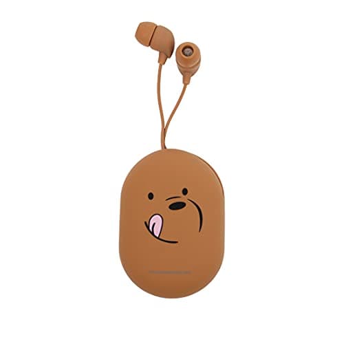 MINISO We Bare Bears Wired In Ear Earphone with Mic (Brown)