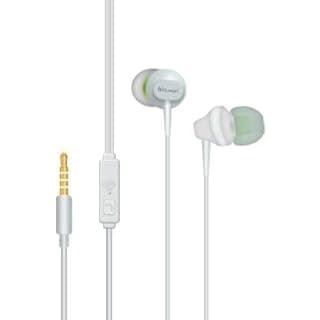 Hitage Earphones HB-468 Headphones Earplugs Headset High Definition Sound Deep Extra Bass Wired Earphone with in-line Mic Wide Compatibility Tangle Free Cable (White)