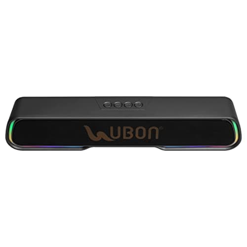 UBON Bluetooth Speaker with Inbuilt Mic for Calling, Power Beat SP-8010, Wireless Party Speaker with Up to 4 Hours Playtime, Supports FM, USB, SD Card & AUX, RGB Lights, Hi-Fi Bass & Music (Black)