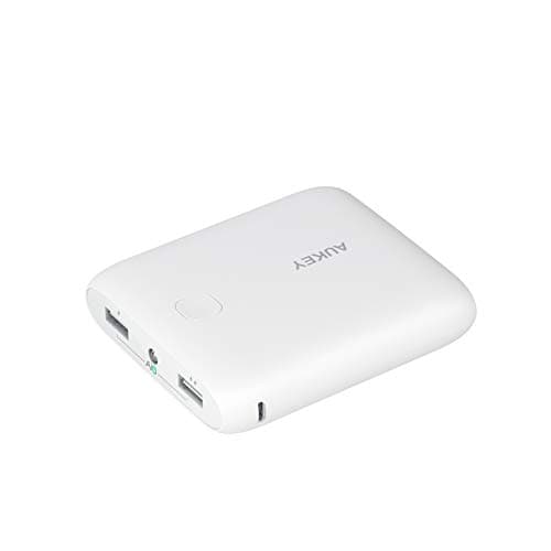 Aukey 10000mAh Dual Port Mini Power Bank Lithium Ion Portable Charger (PB-N42) (White)