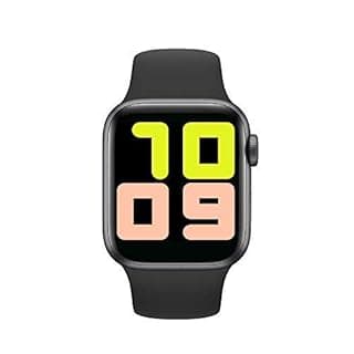 Alment T55 Bluetooth Smartwatch for Men Women Boys Girls Kids with Dual Belts (Pack of 2 Set of Strap/Belts) 44mm Heart Rate Monitor for iOS & Android (Black)