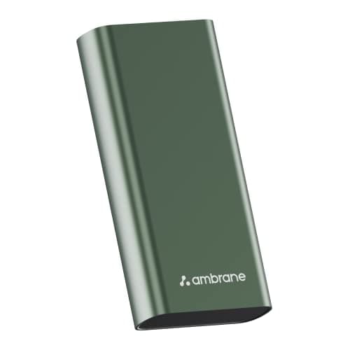 Ambrane 20000mAh Powerbank with Dual USB Output, Made in India, Multi-Layer Protection, Li-Polymer Battery (Neos 20, Green)