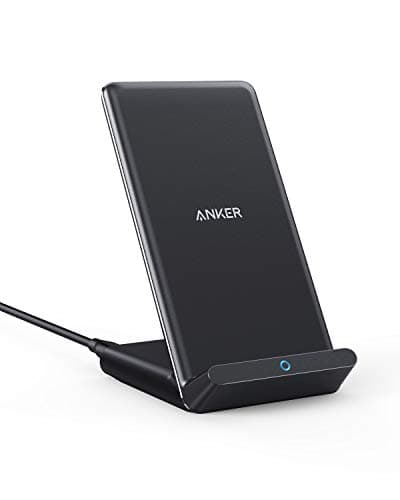 Anker Wireless Charger, 10W Max PowerWave Stand Upgraded, Qi-Certified, 7.5W for iPhone 11, 11 Pro, 11 Pro Max, XR, Xs Max, XS, X, 8, 8 Plus, 10W for