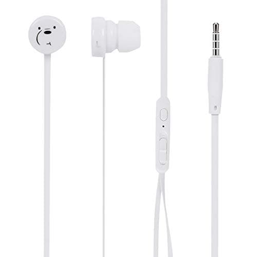 MINISO We Bare Bears Wired In Ear Headphone with Mic (White)