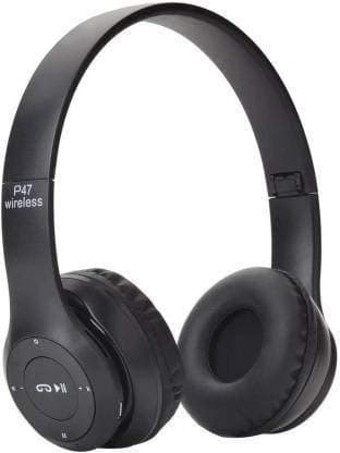 REEPUD P47 Wireless Bluetooth On Ear Headphone with Mic (Black)