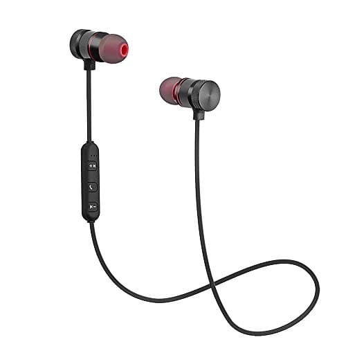 IMMEQA BT Pure Bass Wireless Metal Earbud Headphones with Mic (Black)