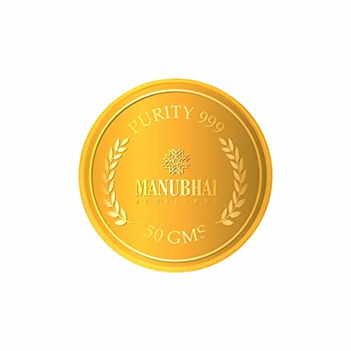 Manubhai Jewellers 24K (999) 50gram Yellow Gold Coin