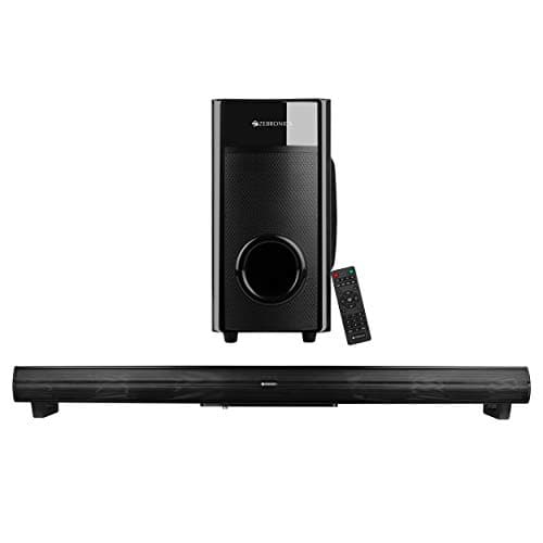Zebronics ZEB-JUKE BAR 4 Wireless Bluetooth Soundbar With Subwoofer Supporting Wall Mount, USB, SD, FM, AUX, TV IN & Remote Control. (45 Watt, 2.1