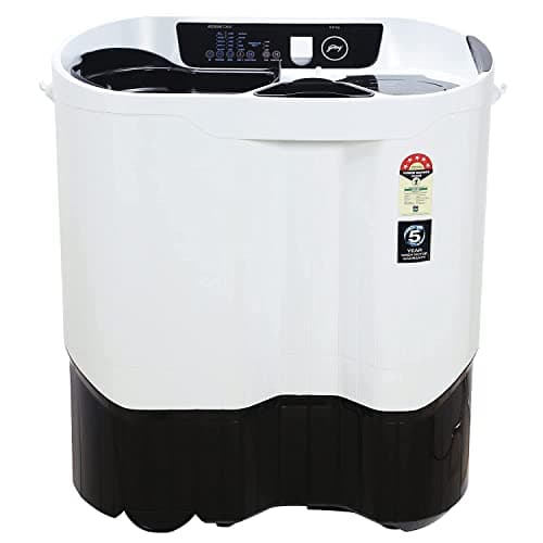 Godrej 8.5 Kg 5 Star Semi-Automatic Top Loading Washing Machine, more than 99.99% disinfection against viruses, In-built Heater (WSEDGE DIGI 85 5.0 PB2 M GPGR, Graphite Grey) (52141601SD00341)