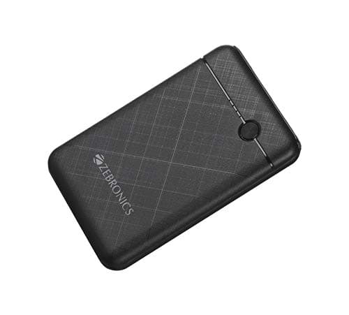 Zebronics ZEB-MC5000S1, 5000mah Power Bank with Micro USB and C Type Input