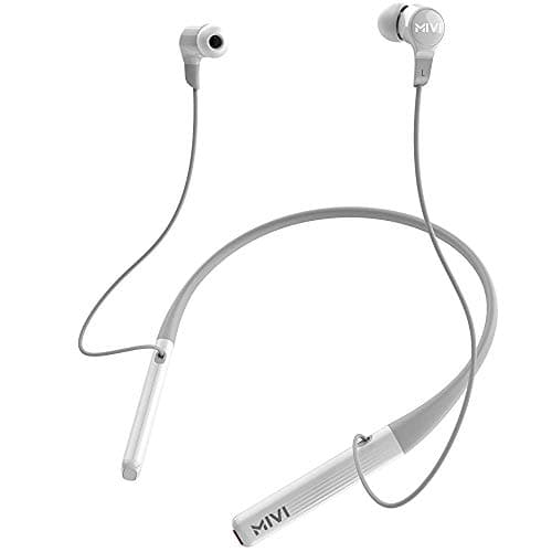 (Renewed) Mivi Collar 2B Wireless Earphones. Bluetooth Earphones with Fast Charging, Powerful Bass, HD Sound and Made in India - Grey