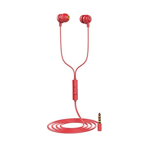 (Renewed) Infinity (JBL) Zip 20 in-Ear Deep Bass Headphones with Mic (Passion Red)