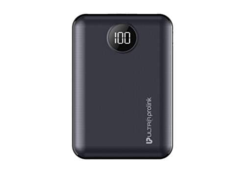 UltraProlink UM0101 Boost Mini 10000mah Li-Polymer Power Bank with 2 inputs & 2 outputs 10.2W Fast Charging(Black)