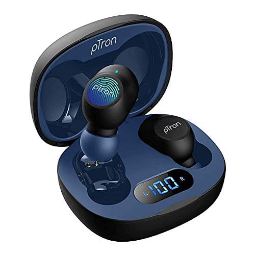(Renewed) PTron Bassbuds Pro Bluetooth Truly Wireless In-Ear Earbuds With Mic (Black and Blue)