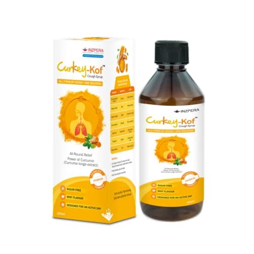 Curkey-Kof | Powerful Turmeric cough syrup | Quick relief from Cough| Fights viral & bacterial infections | Builds immunity | Sugar free | Tasty mint flavour | 100ml