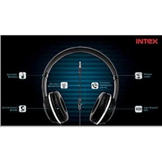 Intex Roar 101 Over The Ear Wired Foldable Headphone with 3.5mm Jack (Black)