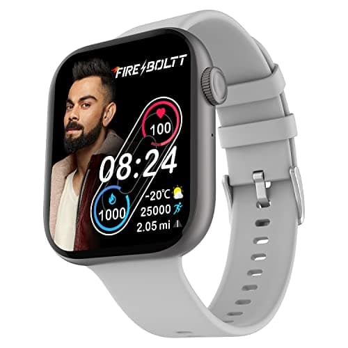 (Renewed) Newly Launched Fire-Boltt Ring 3 Bluetooth Calling 1.8" Biggest Display Smartwatch, 118 Sports Modes, Voice Assistance, SpO2, Heart Rate Monitoring, in Built Calculator & Games, Grey, Free Size