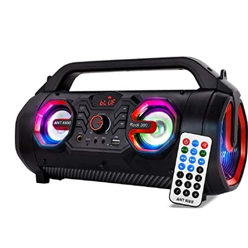 (Renewed) Ant Audio Rock 300 Bluetooth Party Speakers with FM Radio, Micro SD Card, USB, MIC and Aux 3.5 mm Support, Microphone for Karaoke Machine, L