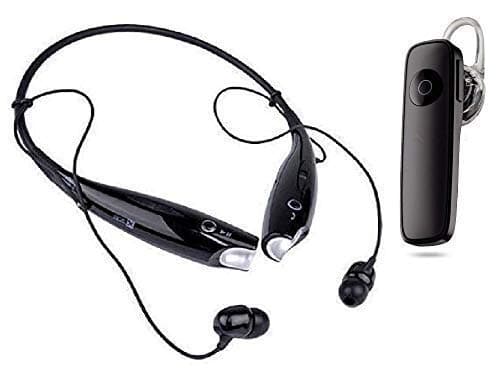 ONKARONUS Combo of Wireless Neckband Bluetooth Earphone with P20BT Earphone, Super Sound Deep Bass with Mic, Noise Cancellation Headset for Apple Devi