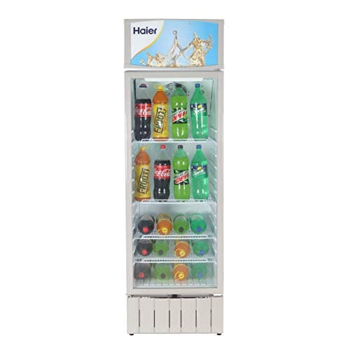 Haier HVC-340GHC Single Door Visi Cooler, 340 Ltr, Black