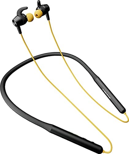 (Renewed) Zebronics Zeb Yoga 90 Plus Wireless in-Ear Neckband Earphone Supporting Bluetooth 5.0, Dual Pairing,Type C Charging,10mm Drivers,Metallic Magnetic Earpiece,Call & Media Controls, Splash Proof(Yellow)