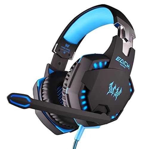 Kotion Each Over the Ear Headsets with Mic & LED - G2100 Edition (Black/Blue)