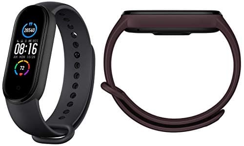 Mi Smart Band 5 (Black) + Additional Strap (Purple)