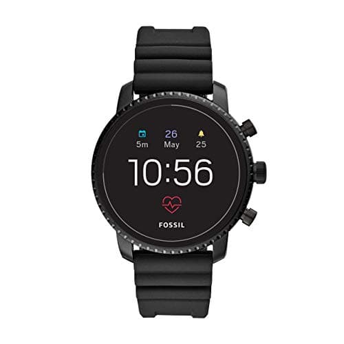 (Renewed) Fossil Gen 4(45mm, Black) Explorist Silicone Touchscreen Men's Smartwatch with Heart Rate, GPS, Music Storage and Smartphone Notifications - FTW4018