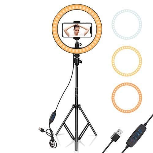 VKB 12 Inch Selfie LED Ring Light with 360 Cell Phone Holder and 7.5 Foot Foldable Tripod Stand for Camera, Smartphone, Video Shooting, Makeup, Studio