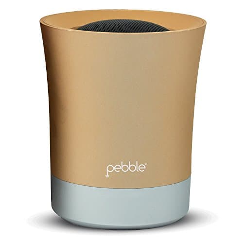 Pebble Wireless Portable Bluetooth Speaker with Microphone / USB / SD Card Reader / AUX IN (Grey and Gold )
