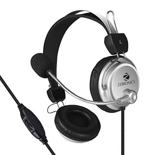 Zebronics ZEB-1001HMV Headset Headphone 3.5mm w/Mic | Soft Padded Cup Over Ear