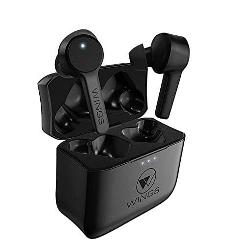 (Renewed) Wings Techno Bluetooth 5.0 True Wireless Earbuds, Dual Mics, 24 Hour Playtime (Black)