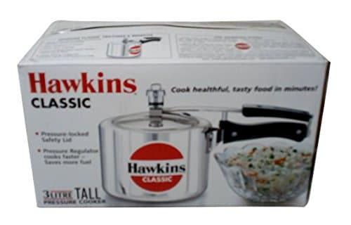 Hawkins Classic Pressure Cooker (Tall), 3 Litre, Silver (CL3T)