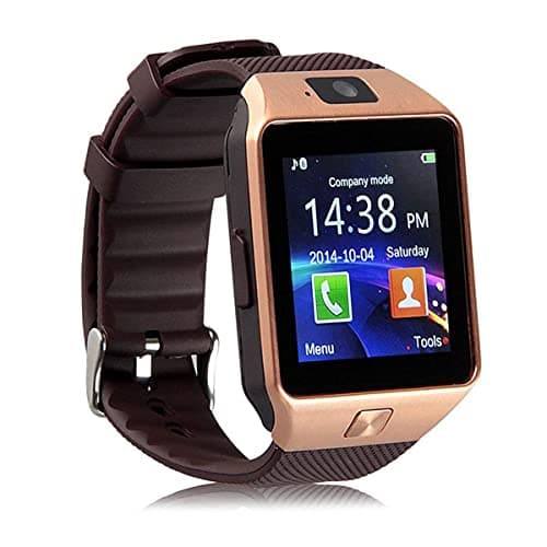 JOKIN Bluetooth Smart Watch for Men Women DZ09 Compatible Smartphone, Wireless, Bluetooth, Touchscreen, and SIM Card Support, Pedometer and Fitness Monitoring (Color Brown)