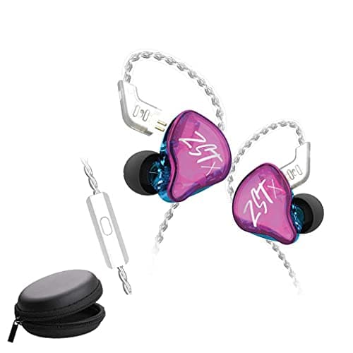 KZ ZST X Hybrid Balance Armature with Dynamic in-Ear Earphone 1BA+1DD HiFi Headset, HiFi Stereo IEM Wired Earbuds/Headphones with Detachable Cable for