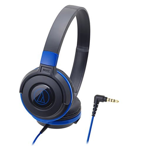 Audio-Technica Street Monitoring ATH-S100BBL On-Ear Headphones Portable (Black/Blue)