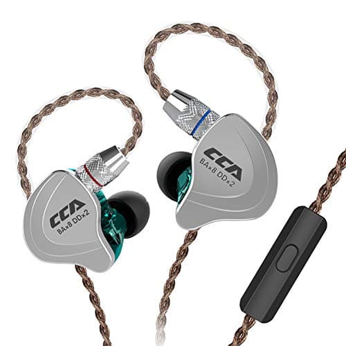CCA C10 Hybrid in-Ear Earphones, 4BA+1DD HiFi Stereo Deep Bass Noise Isolating Sport IEM Wired Earbuds/Headphones, Stage/Studio in Ear Monitor with De