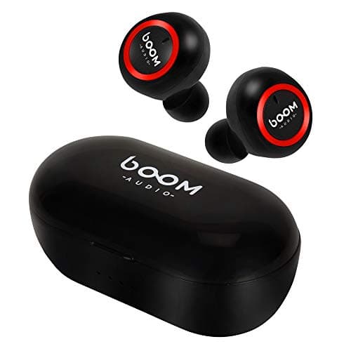 BOOMAUDIO Boom-Buds True Wireless in Ear High Bass Earbuds with Mic, Bluetooth 5.0 (Black and Red)