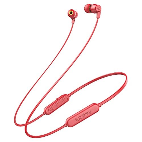 Infinity by Harman Tranz 300 Wireless in-Ear Dual EQ Deep Bass IPX5 Sweatproof Headphones with Mic (Red)