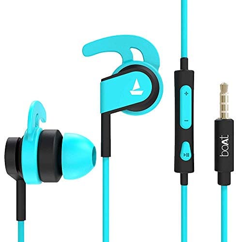 (Renewed) boAt Bassheads 242 in Ear Wired Earphones with Mic(Blue)