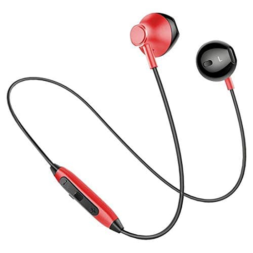 pTron Intunes Pro Magnetic in-Ear Wireless Bluetooth Headphones with Mic - (Red)