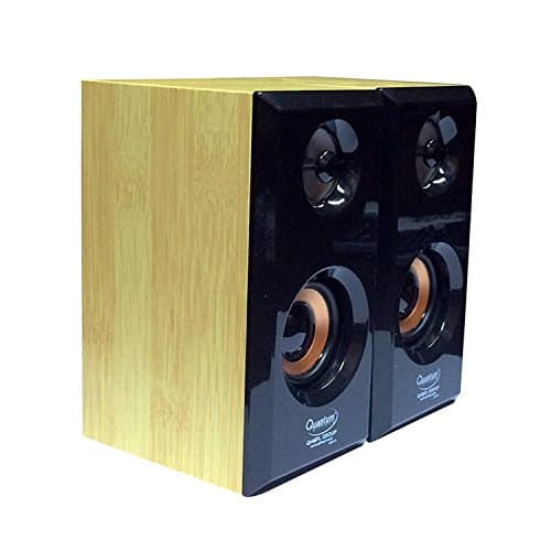 (Renewed) Quantum QHM636 USB Powered Wooden Speaker (Black)